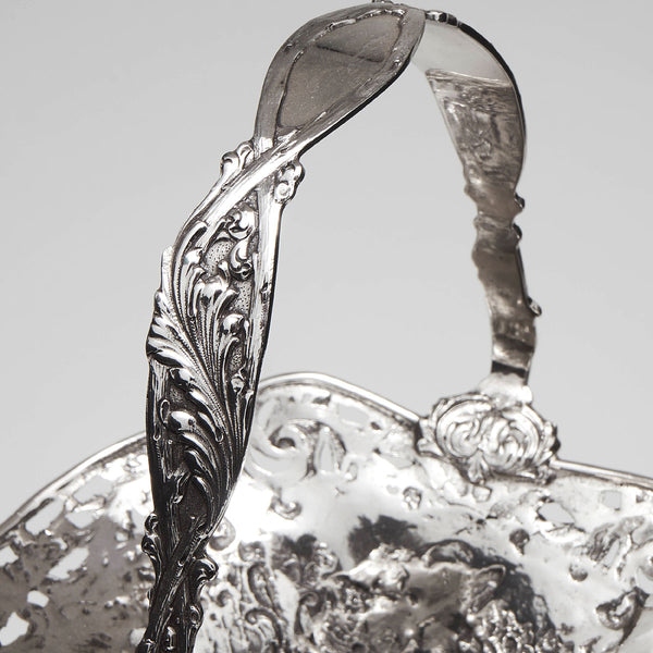 Cherub and Floral Flower Basket Silver Plated - Zapffe Silversmiths