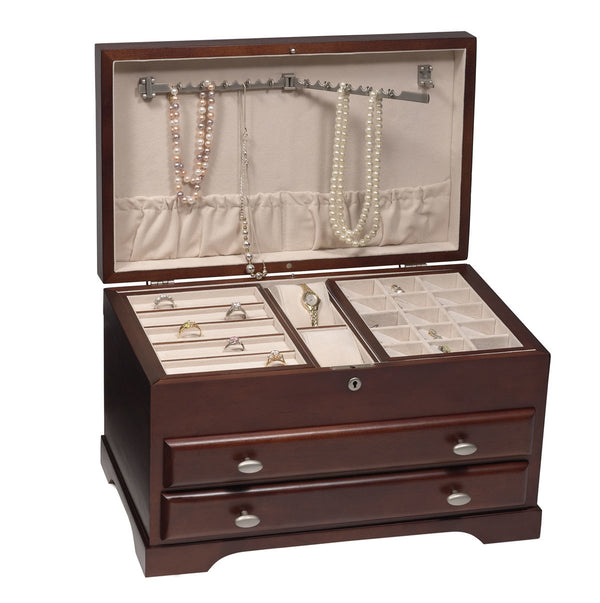 Everly Mahogany Jewelry Box with Lock