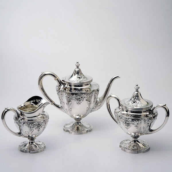 3 piece sterling silver tea set 
