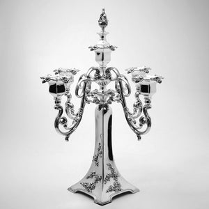 Art Nouveau Silver Plated 5 Arm Candelabra