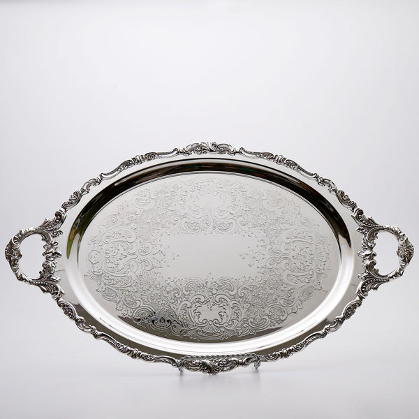 Wallace Baroque Silver Plated Oval Tray