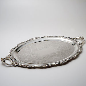 Wallace Baroque Silver Plated Oval Tray