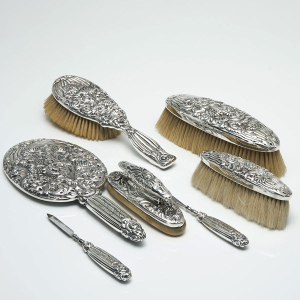 Frank M Whiting by Gorham 7 pc Sterling Dresser Set