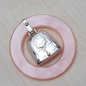 Sterling Birth Record Rattle Pink Discontinued