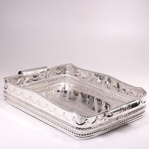 Large silver plated serving tray after resilvering.