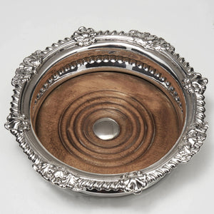 Silver Plated Shell & Gadroon Wine Coaster