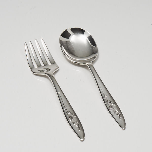 Heirloom "Young Love" Sterling Baby Fork & Spoon Set