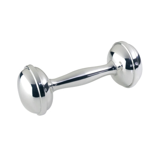 Sterling Silver Dumbbell Baby Rattle