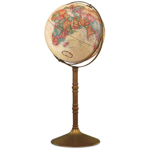 Commander Antique Ocean Floor Standing World Globe
