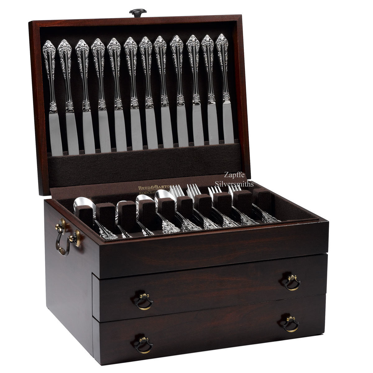 Large Mahogany Silverware Chest  Personalized Engraving Services