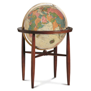 Finley Floor Standing World Globe Antique Ocean