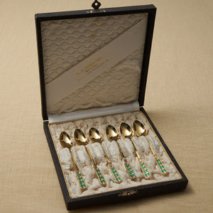 David Andersen Gold Plated Sterling Coffee Spoons Case