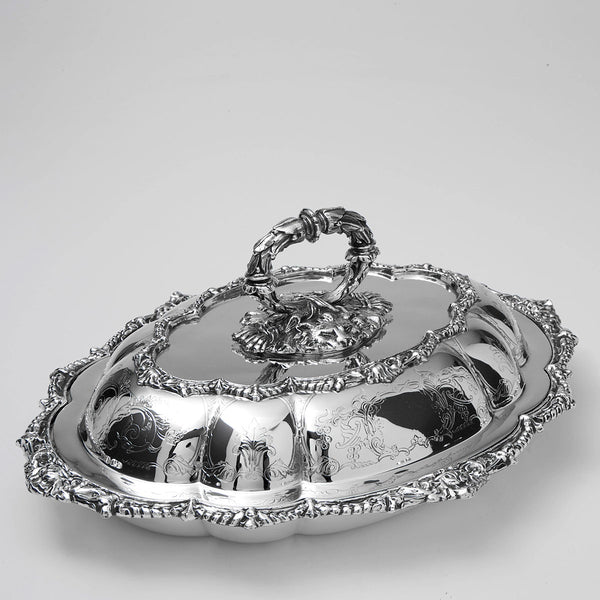 English Silver Plated 2pc Vegetable Dish
