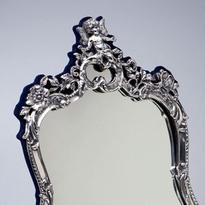 Sterling Silver Vanity Mirror Front Top Detail